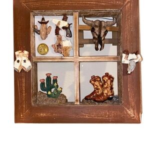 Rustic Western Shadow Box Cowboy Boots Cactus Skull Décor Hot Glue Loose‎ Part